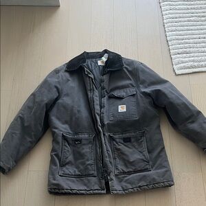 Vintage Carhartt Charcoal Jacket with Black Collar